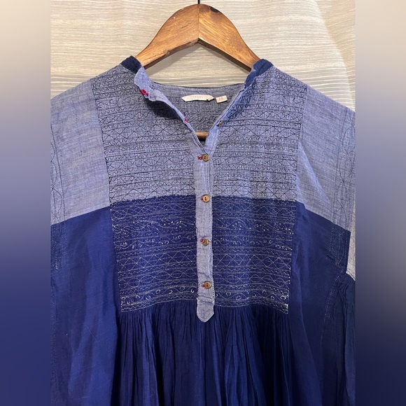 Injiri Handwoven Indigo Dress — Size 36— Handloom Cotton - Picture 2 of 13